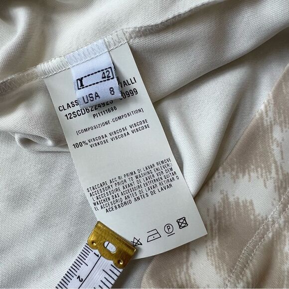Class Roberto Cavalli Beige Cream Animal Print Dress Size 8 Leopard Short Sleeve - Picture 7 of 14